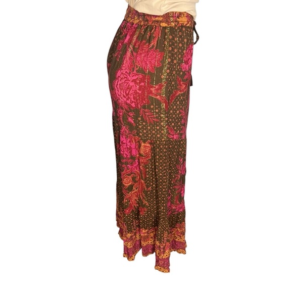 Intimately Free People Pink and Brown Metallic Wide Leg Boho Pants - Picture 6 of 10